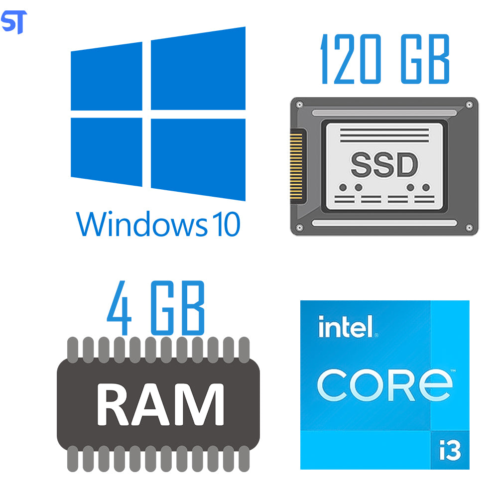 Computador Core i3-2100-HD SSD 120GB -Memória Ram 4GB- Com Monitor 19 HDMI- Teclado, Mouse e MousePad- Windows 10