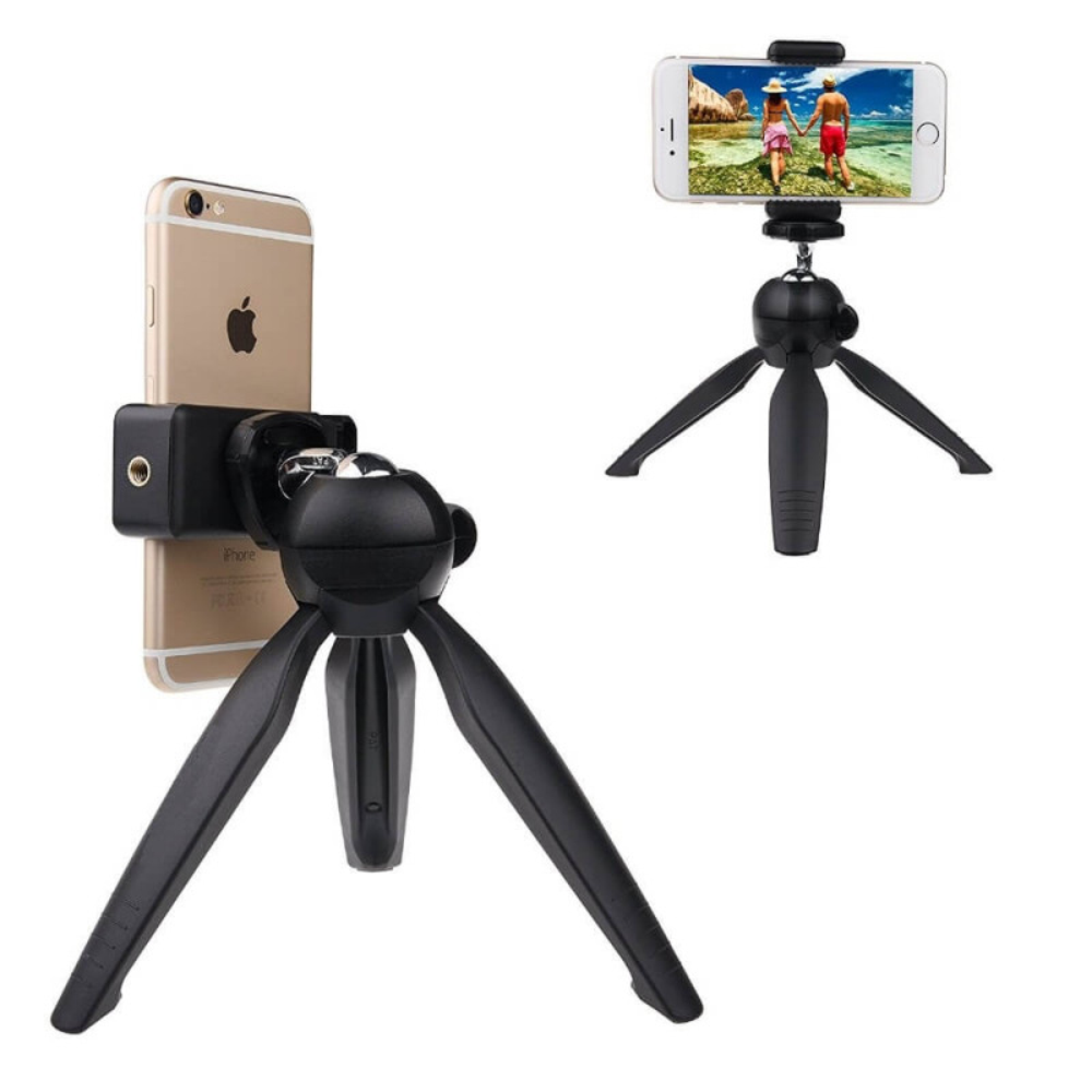 Mini Tripé De Mesa Com Suporte Para Celular Rotação 360º
