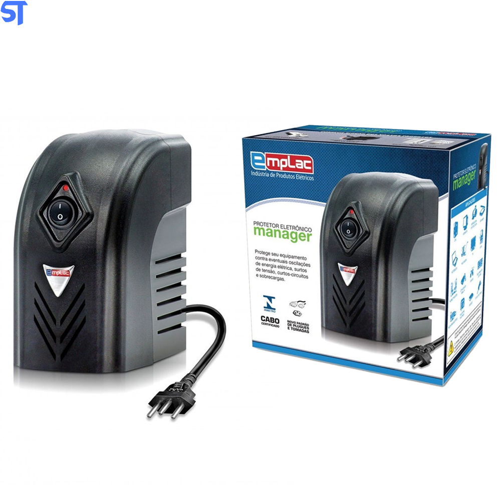 Estabilizador Protetor Eletrônico Emplac 500VA/300W Bivolt E127V/220V S115V