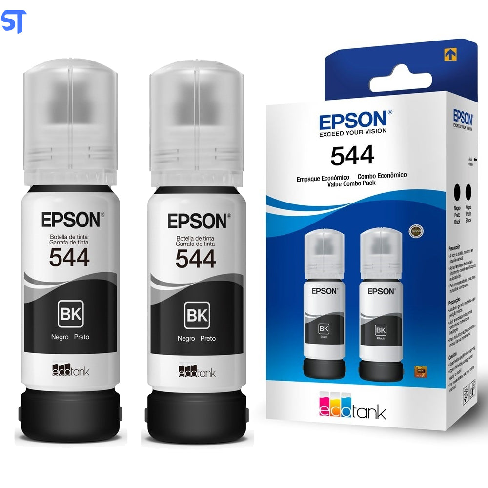 Kit Garrafas de Tinta Original Epson T544 Preta com 2 Unidades