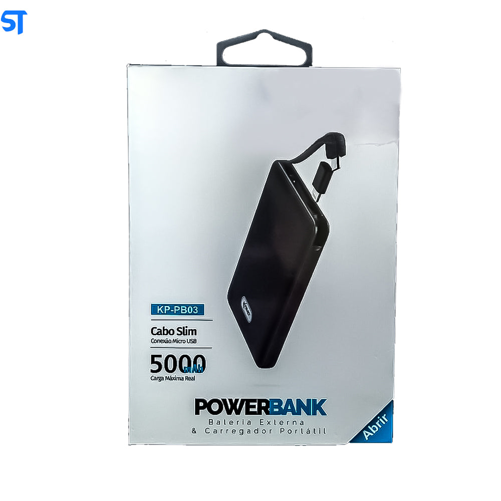 Carregador Portátil Power Bank 5000Mah V8 Lightning Knup KP-PB03