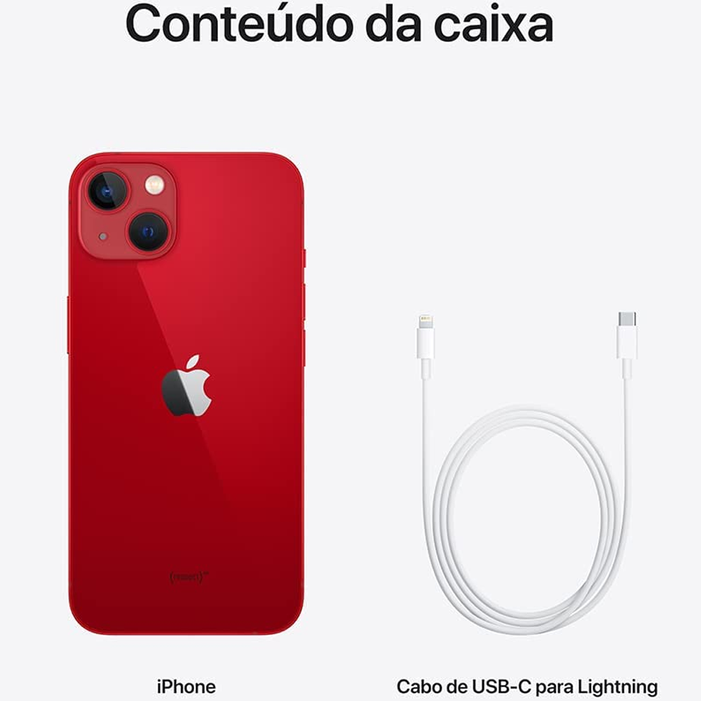 iPhone 13 Apple (128GB) Vermelho, Tela 6,1”, e Câmera Dupla 12MP - iOS