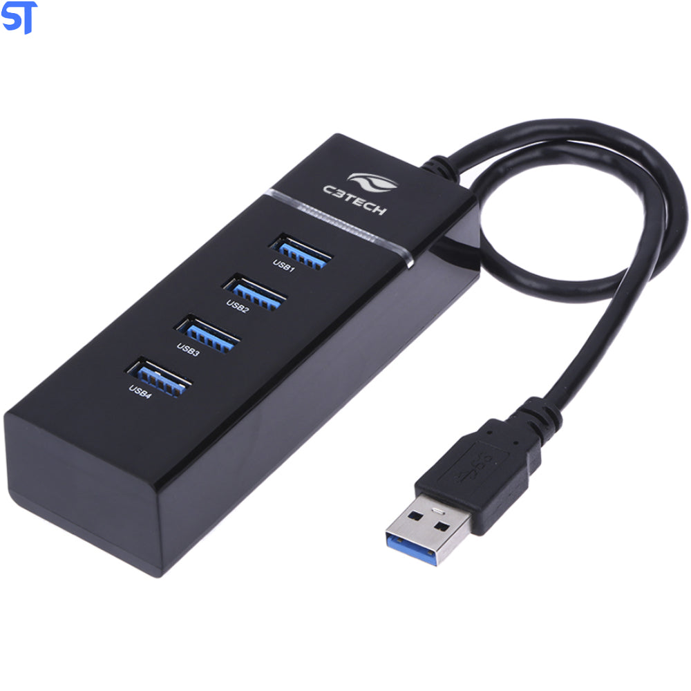 Hub USB 2.0 5 Portas Com Leitor de Cartao C3Tech - HU-L200BK