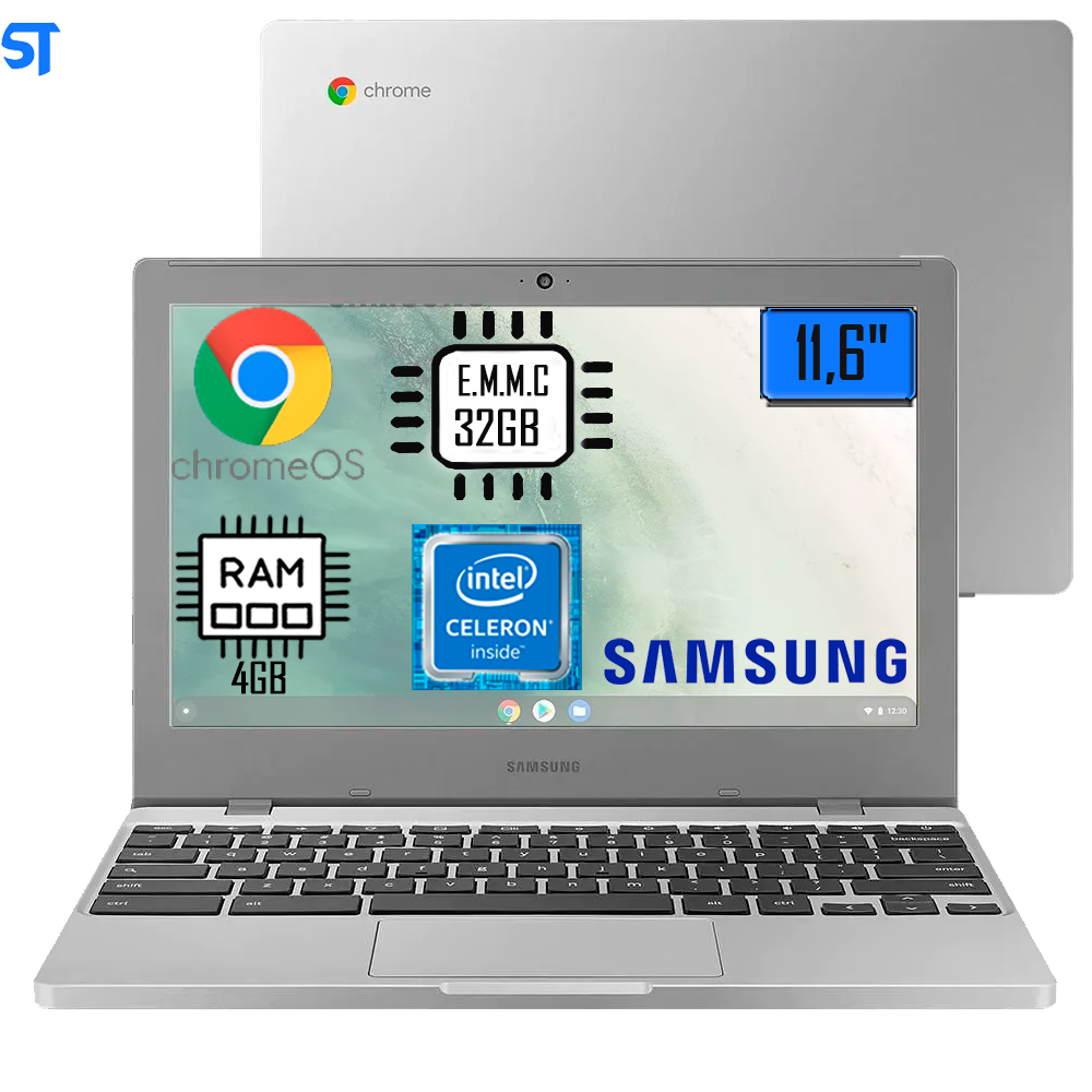 Chromebook Samsung Intel Celeron N4020, 4GB RAM, 32GB e.MMC, 11,6