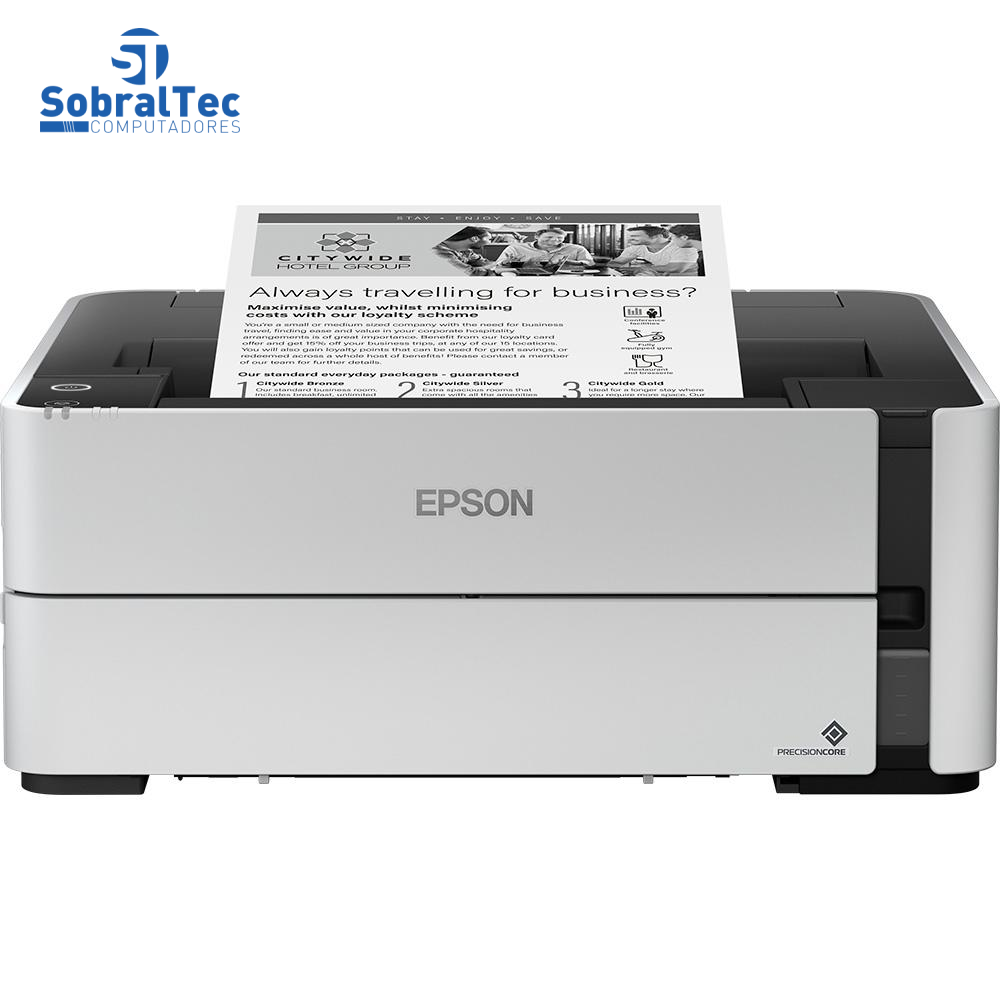 Impressora Epson EcoTank Jato de Tinta Monocromática Wi-Fi Bivolt M1180