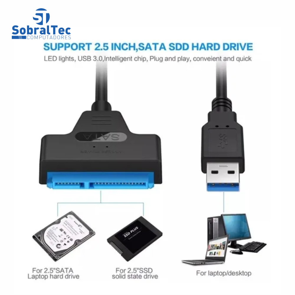 Cabo Adaptador USB 3.0 Para SATA III