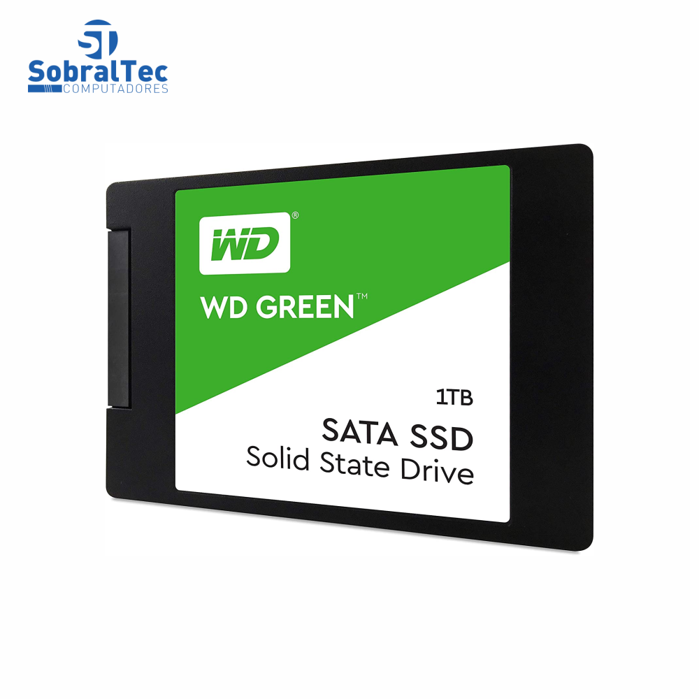 HD SSD WD Green 1TB SATA Leitura 545Mbps Gravação 430Mbps Western Digital WDS100T2G0A