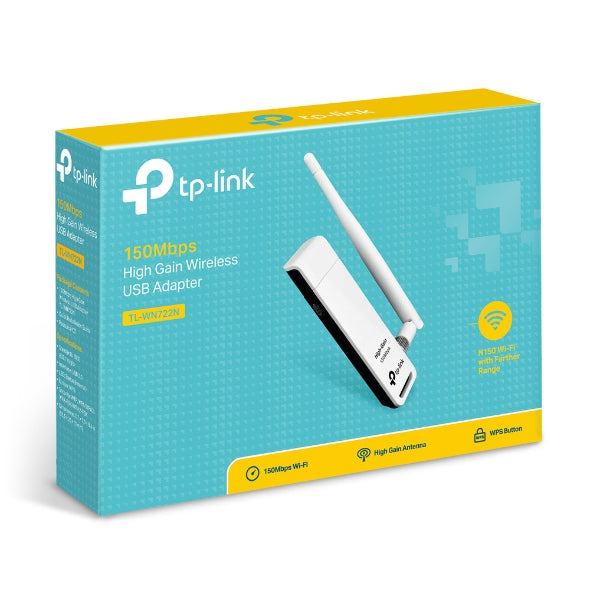 Adaptador Wireless USB 150Mbps TL-WN722N TP-Link Com Antena de Aumento