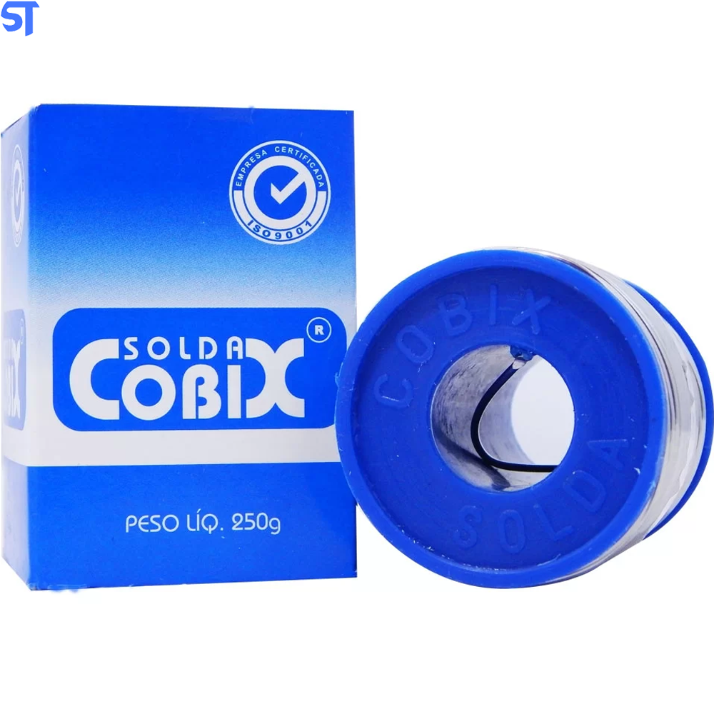 Solda Em Fio Estanho 1mm 60x40 Com Fluxo Cobix - Rolo 250g