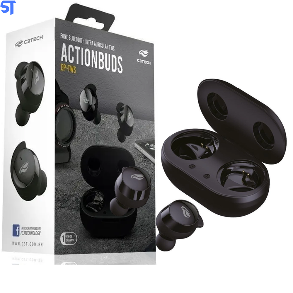 Fone De Ouvido EP-TWS-200BK ACTIONBUDS BT Bluetooth 5.0 C3Plus