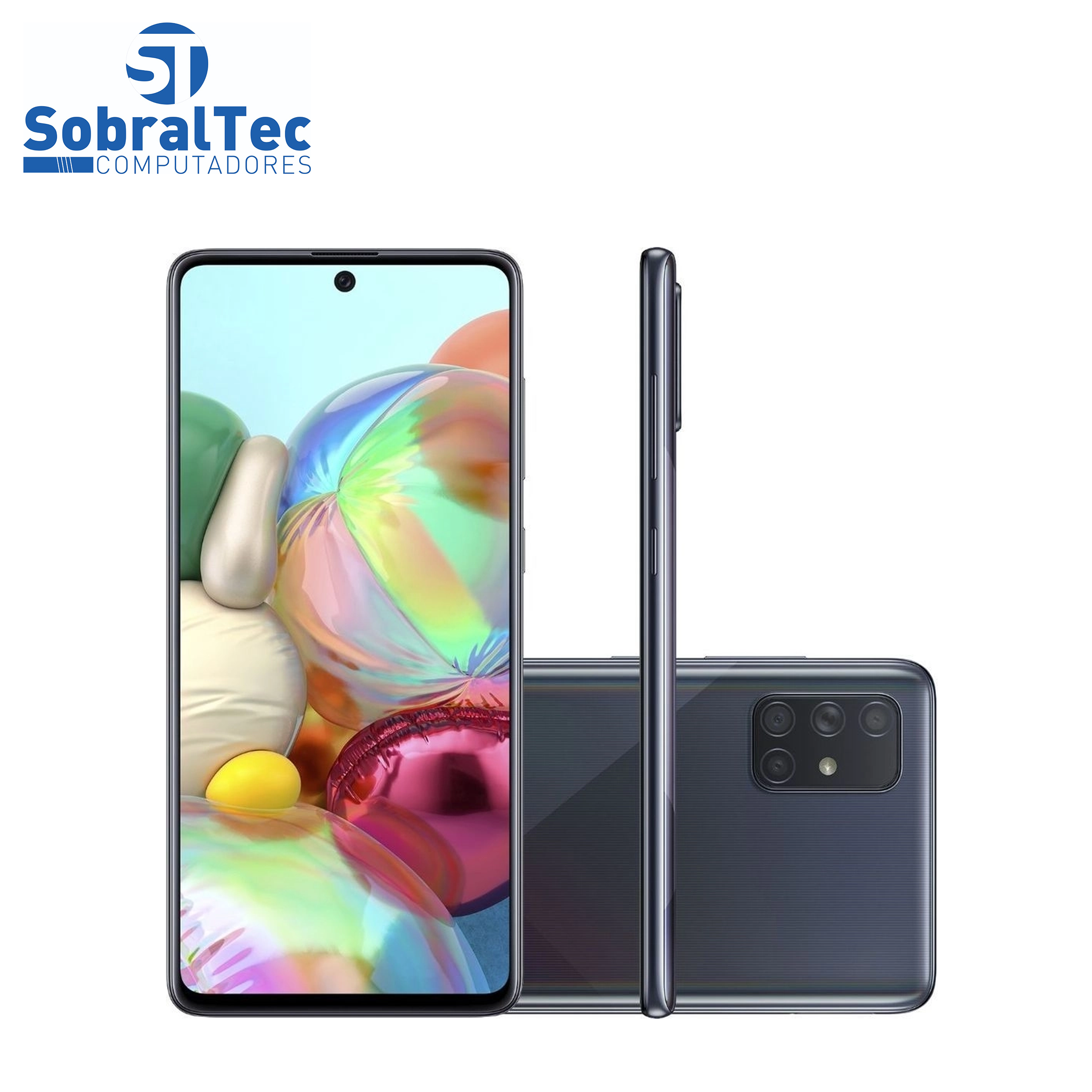 Smartphone Samsung Galaxy A71 128GB Preto 6GB RAM - Tela 6,7” Câm. Quádrupla Câm. + Selfie 32MP