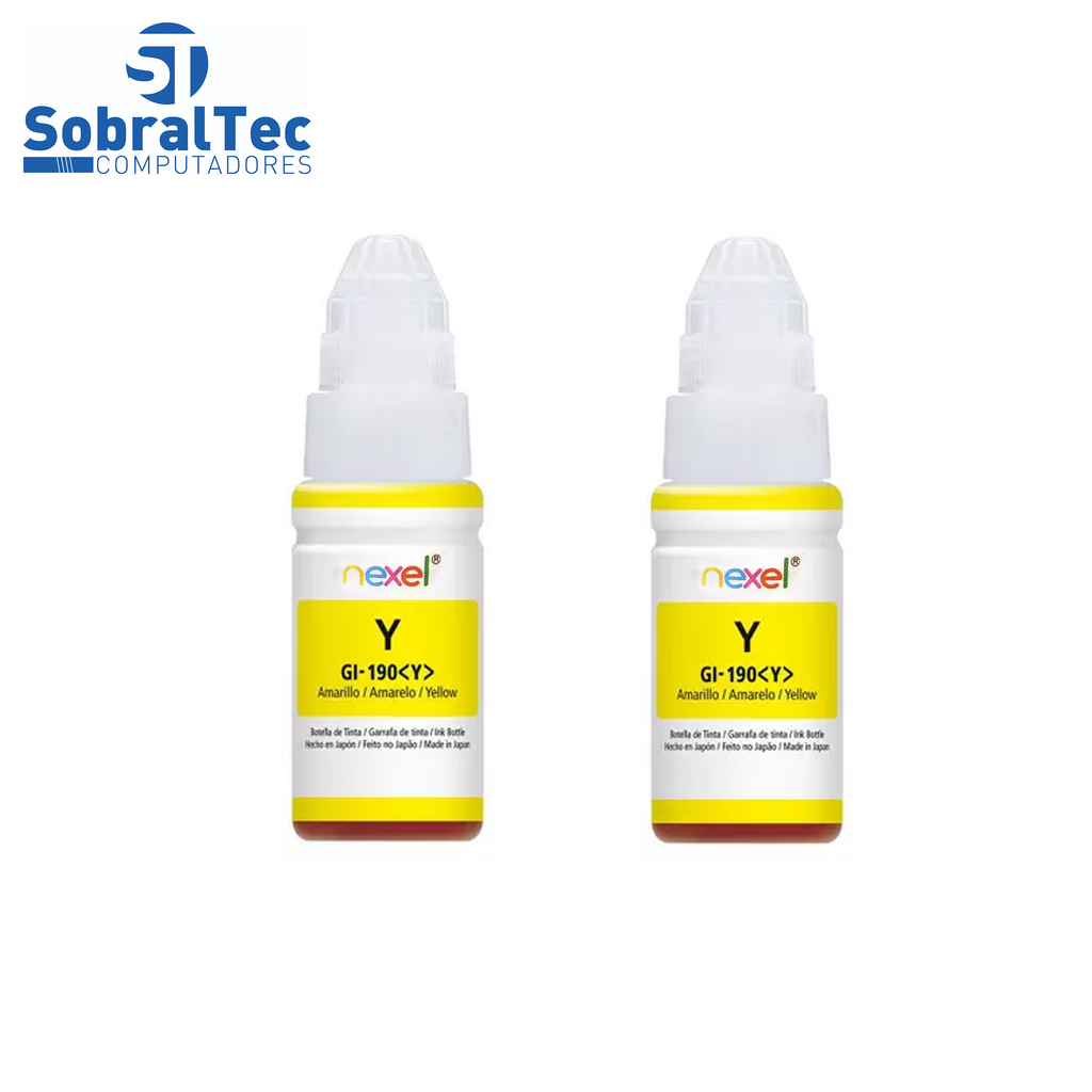 Refil De Tinta  Compativel Canon Nexel Amarelo GL-190 70ML- Para 1100-2100-3100-3102-4100-4102