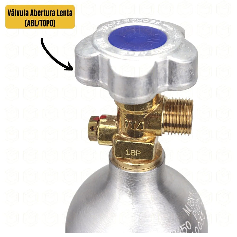 Cilindro de Gás Carbônico CO2 - Aluminio - 0,9 KG - Getel