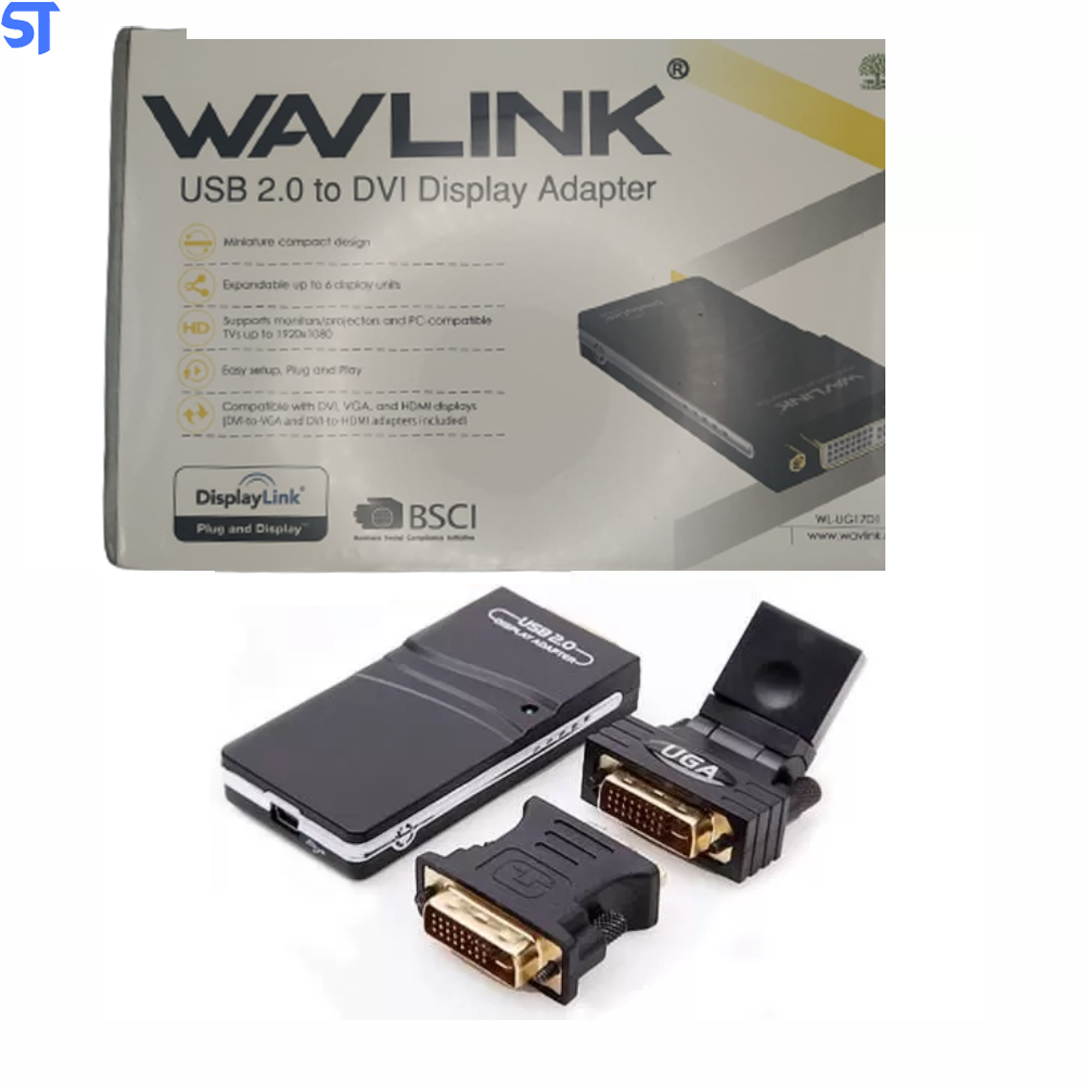 Adaptador De Vídeo Usb 2.0 X Vga Dvi Hdmi Multi Display Uga - Wavlink