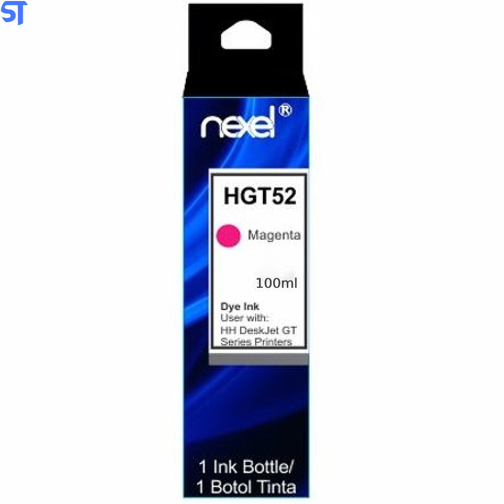 Refil de Tinta Nexel  Para HP Magenta hGT52 Com 100 ML - GT52m GT5822 Para HP Smart Tank/Series Ink Tank /DeskJet GT 580