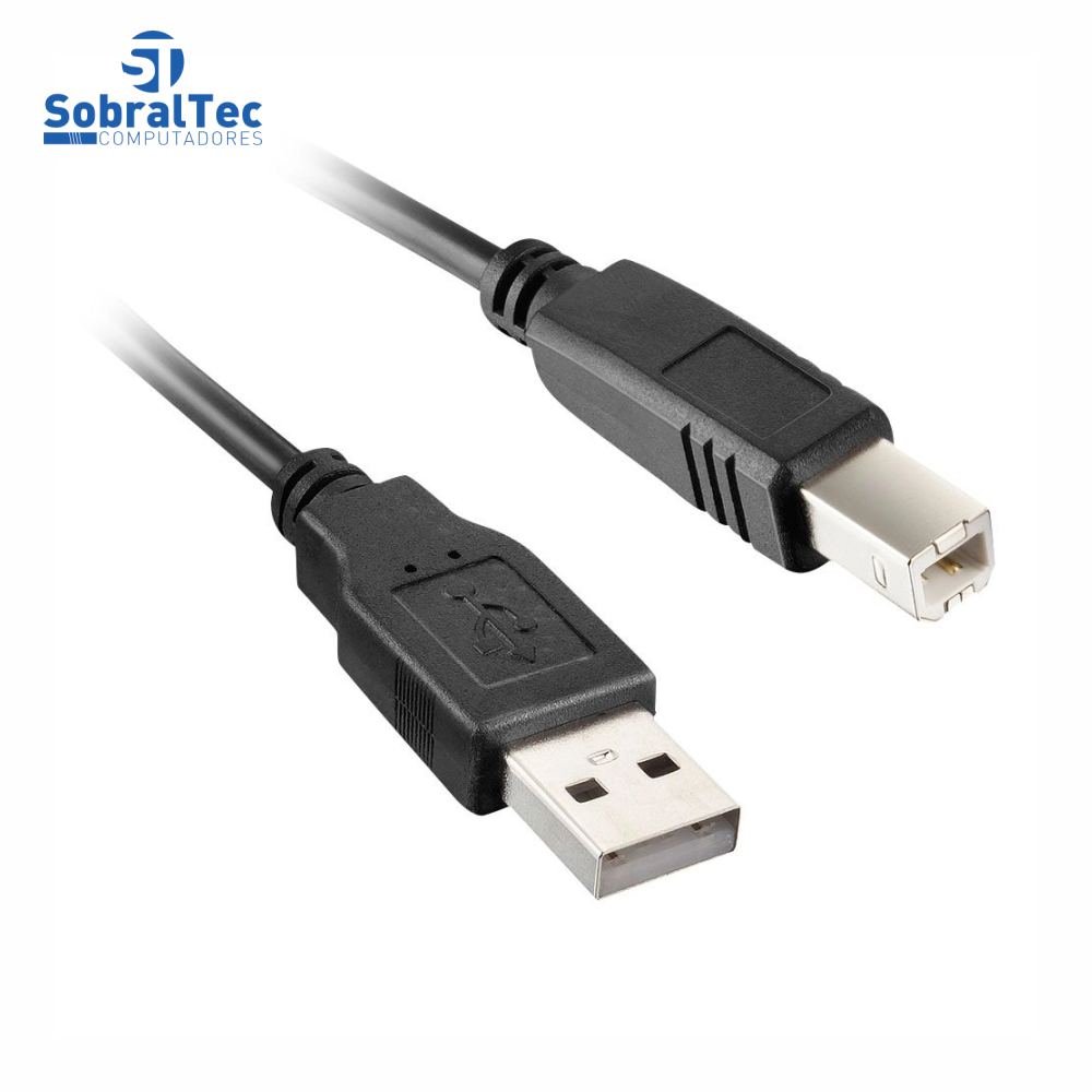 Cabo Para Impressora USB 2 Metros 2.0 AM+BM OD4.8  Com Filtro Exbom CBX-U2AMBM20