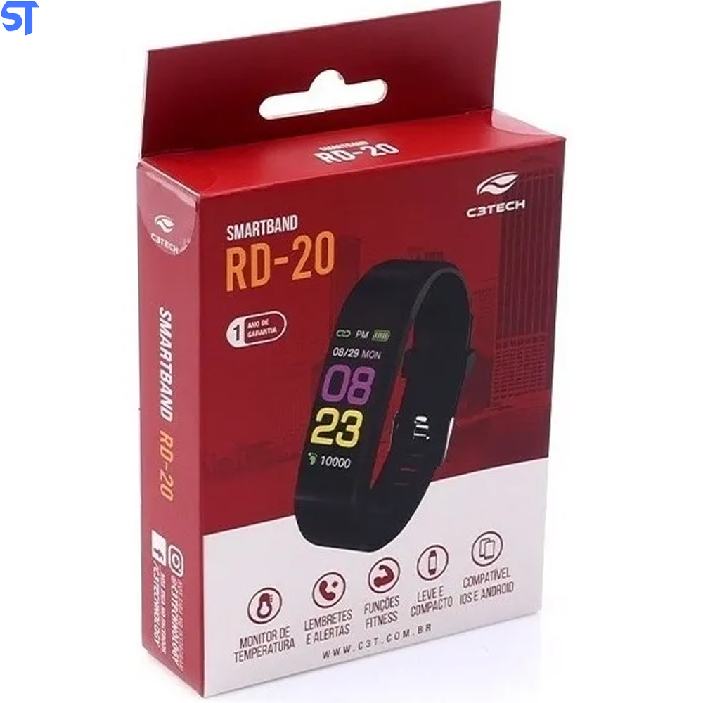 Relogio SmartWatch RD-20BK C3Tech