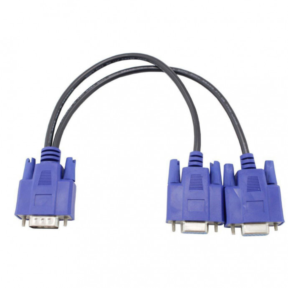 Cabo Y Vga 1 Macho 2 Vga Fêmea 2 Monitores Em 1 Cpu Desktop