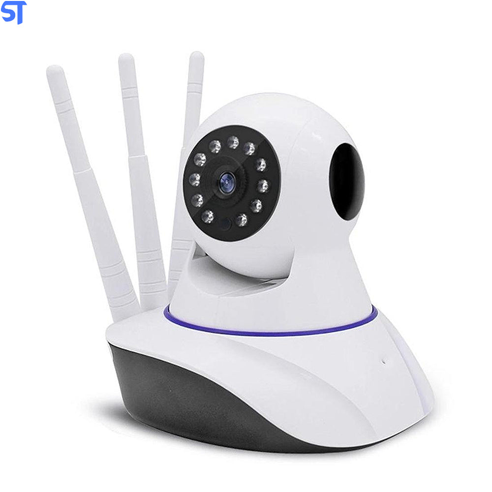 Câmera Ip Sem Fio 360° 3 Antenas Hd Wifi Com Visão Noturna e Alarme - Leon GTS