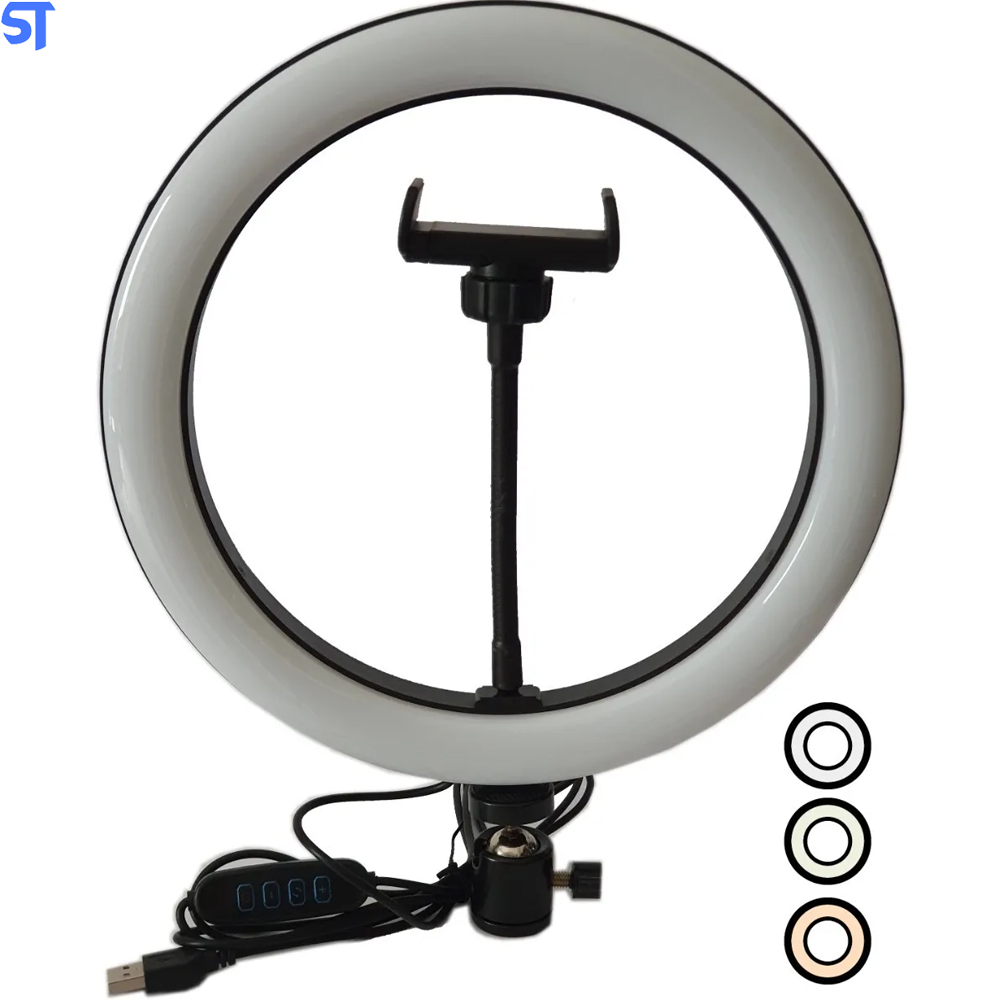 Kit Iluminador Led Ring Light 26Cm 35w Com Tripé Universal de 1,60 Mt