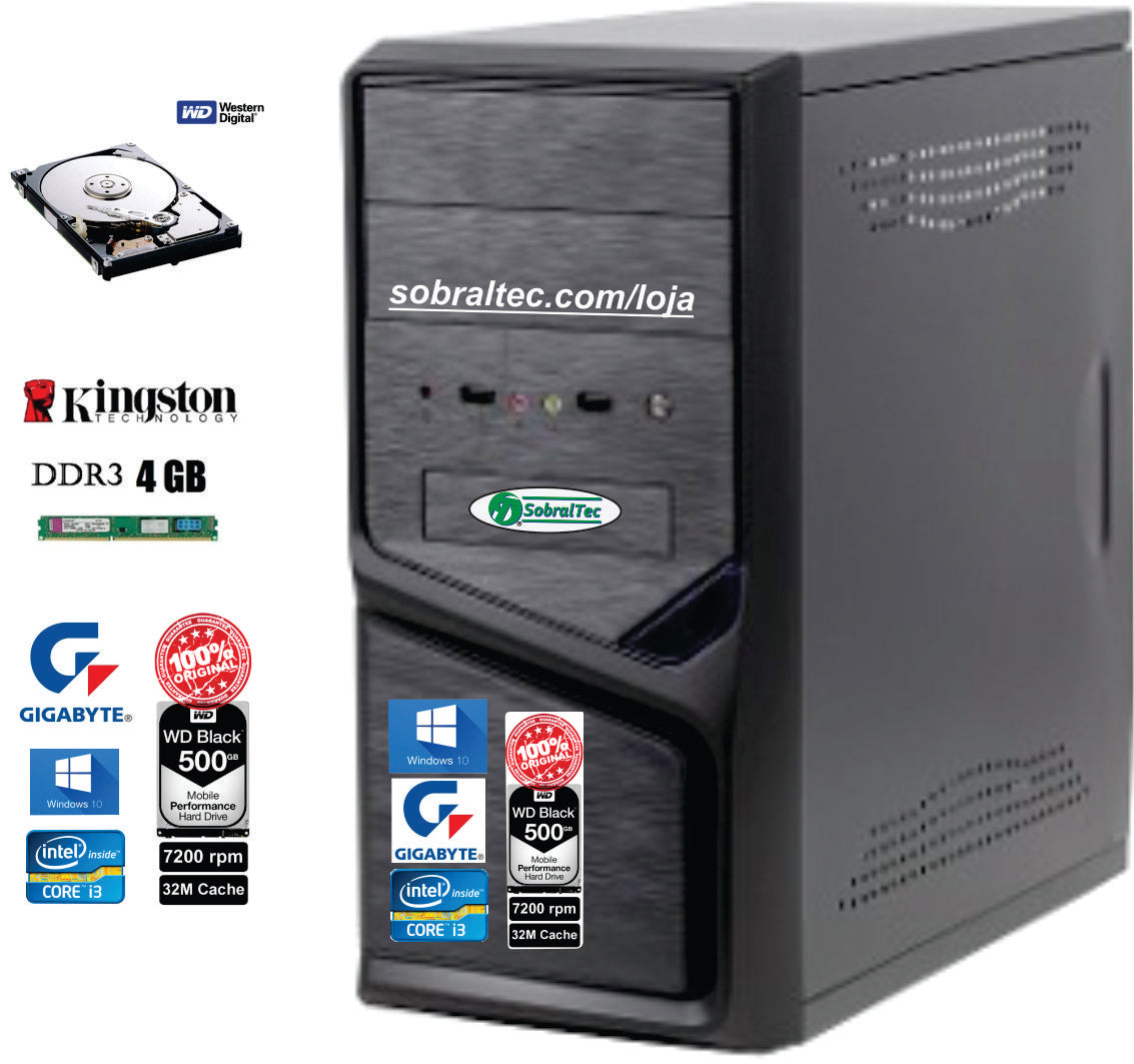 Computador Cpu Personalizado i-3 Oitava Geração Ddr3 Hd 500gb Mem 4gb/ Tec/Mouse-Kit-CM