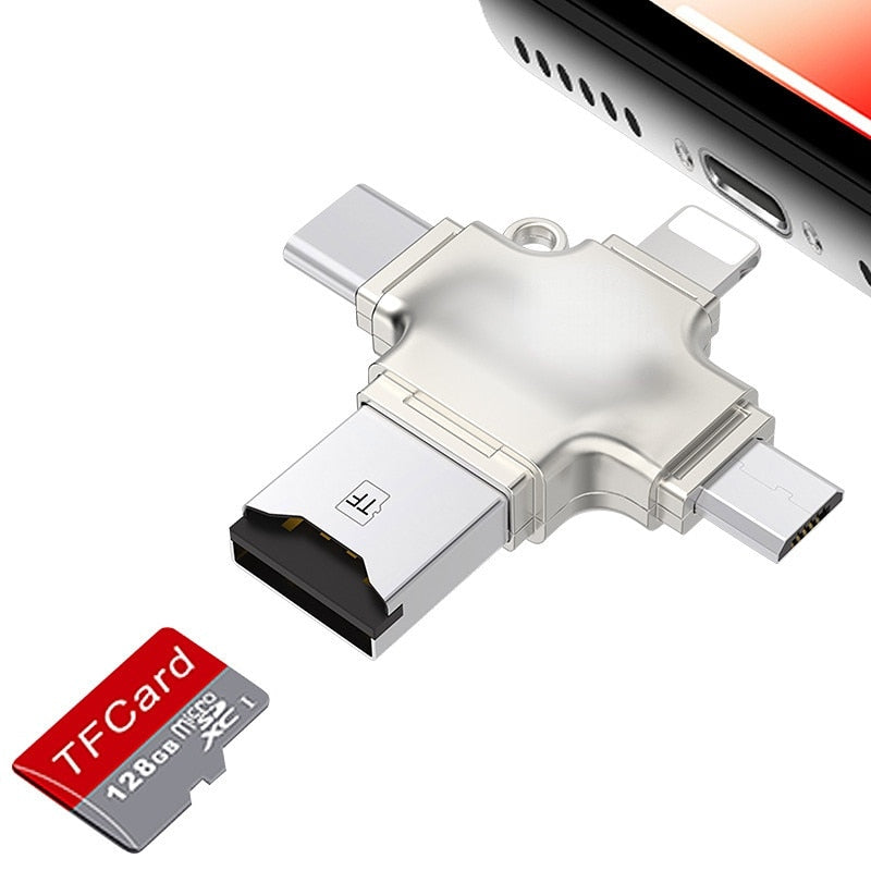 Leitor Cartão Micro SD 4 em 1 OTG Adaptador de Cartão USB 3.0 Para Micro SD para USB Cardreader USB para Adaptador