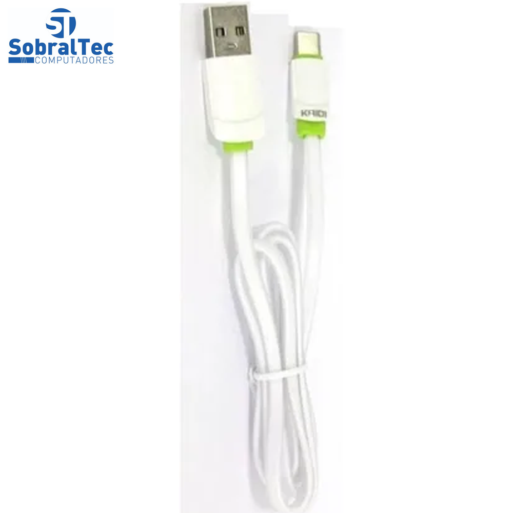 Cabo De Carga e Dados USB Para USB Tipo C Kaidi 2.4A KD-TC30
