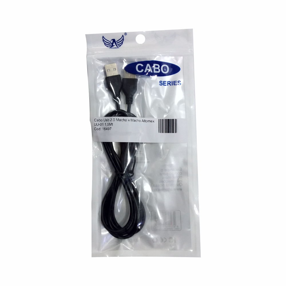 Cabo Usb 2.0 Macho x Macho Altomex UU-01 1,5Mt