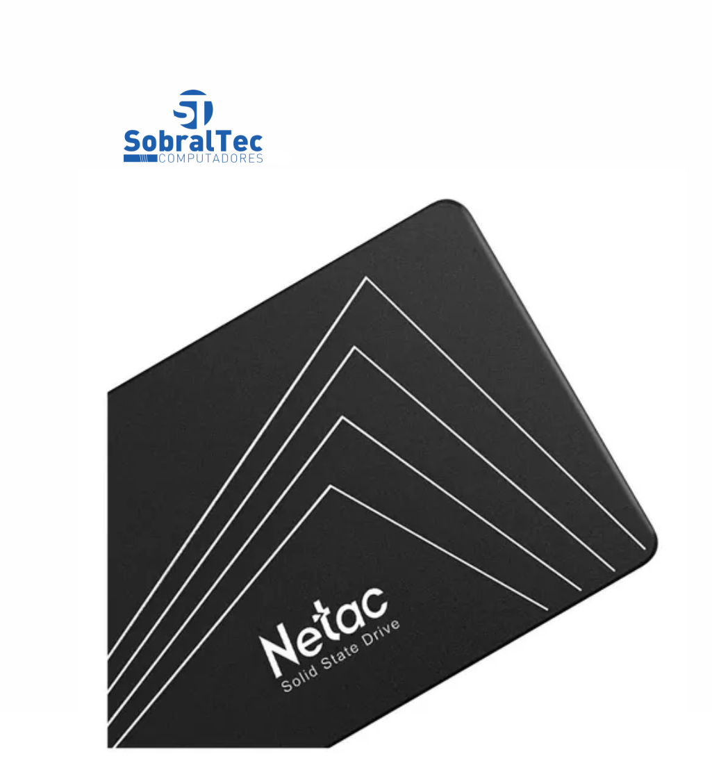 HD SSD 128GB Netac Sata 3 500mb/s para Leitura e 350mb/s para Gravação Black