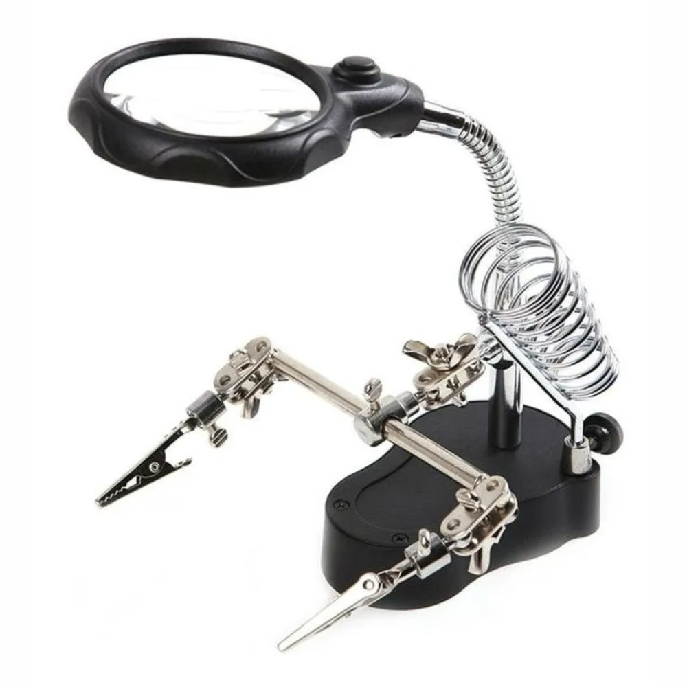 Lupa De Mesa Bancada Multi-função Com Suporte e Garras Te-801-03193