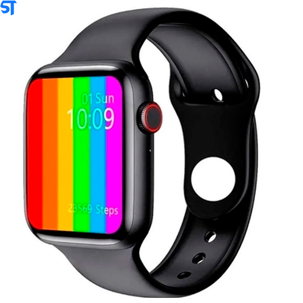 Relógio SmartWatch W26 Preto Tela Infinita Com Braçadeira De Silicone