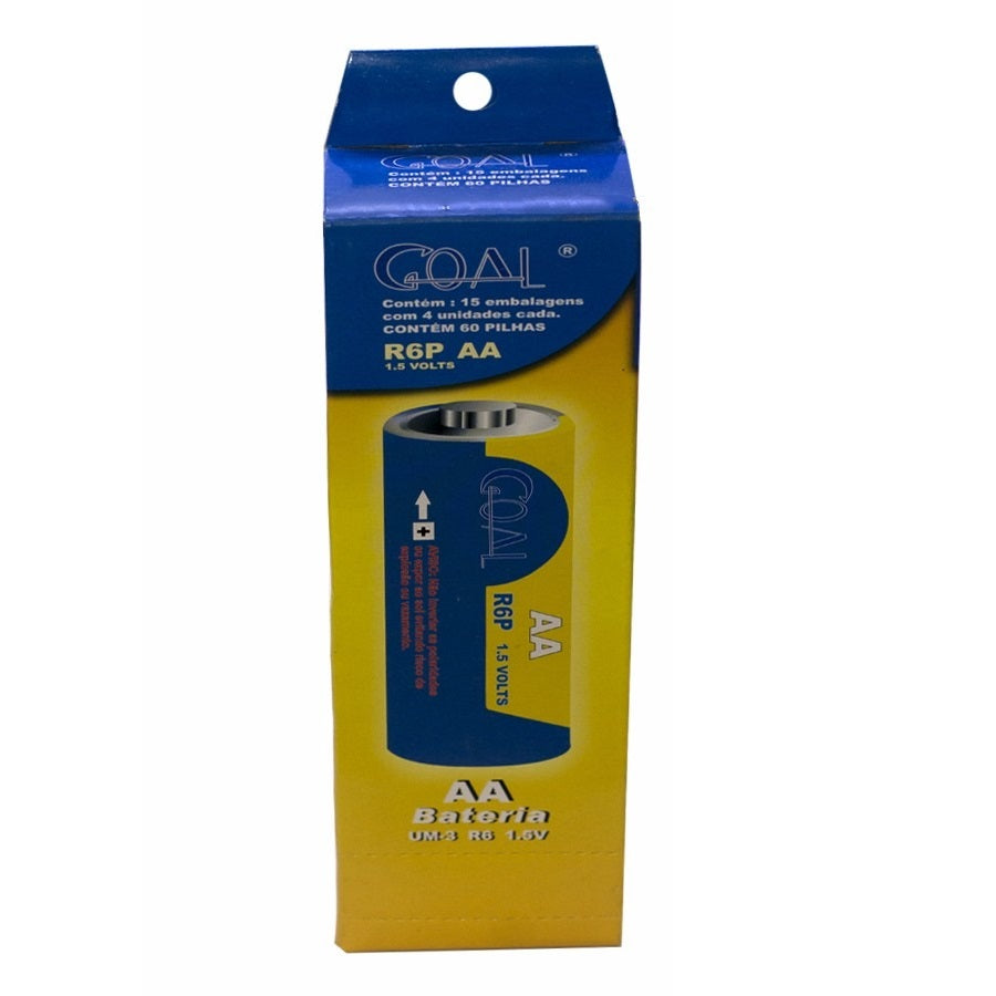 Pilha AA R6P 1.5Volts Um-3 Goal Attic Pct Com 4 Unidades