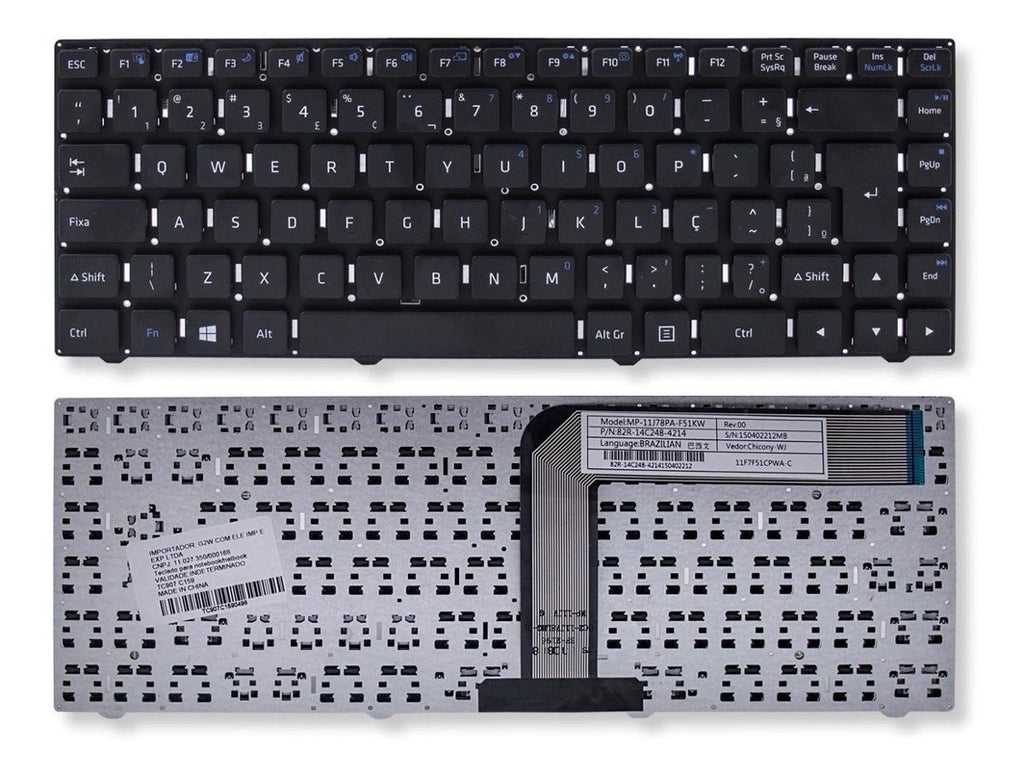 Teclado Notebook Compativel Com Philco 14A - MP-11J78PA-F51KW - Br - No Fram - F11 wifi