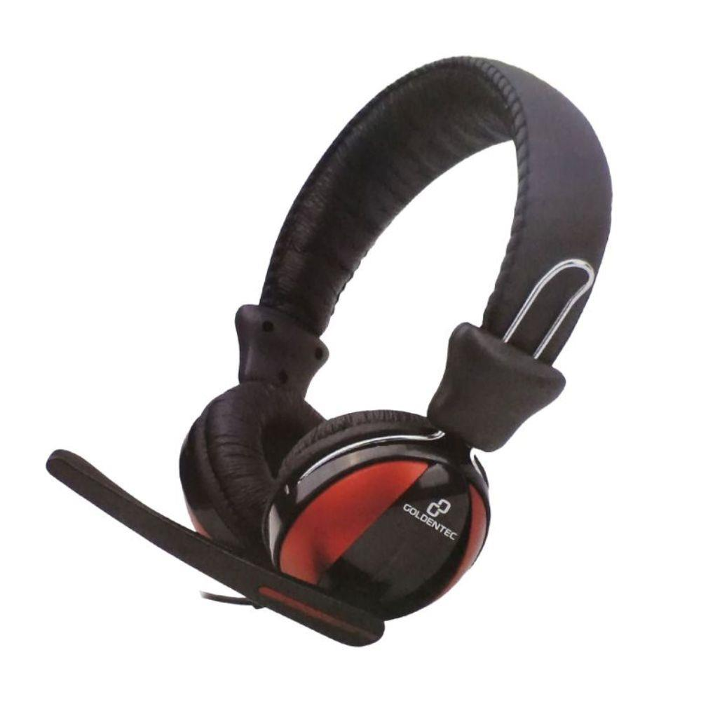 Fone de Ouvido Goldentec Gt F200 Preto com Vermelho