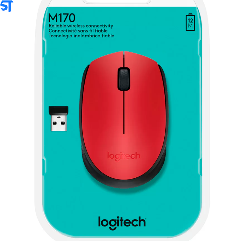 Mouse Logitech Wireless M170 Vermelho
