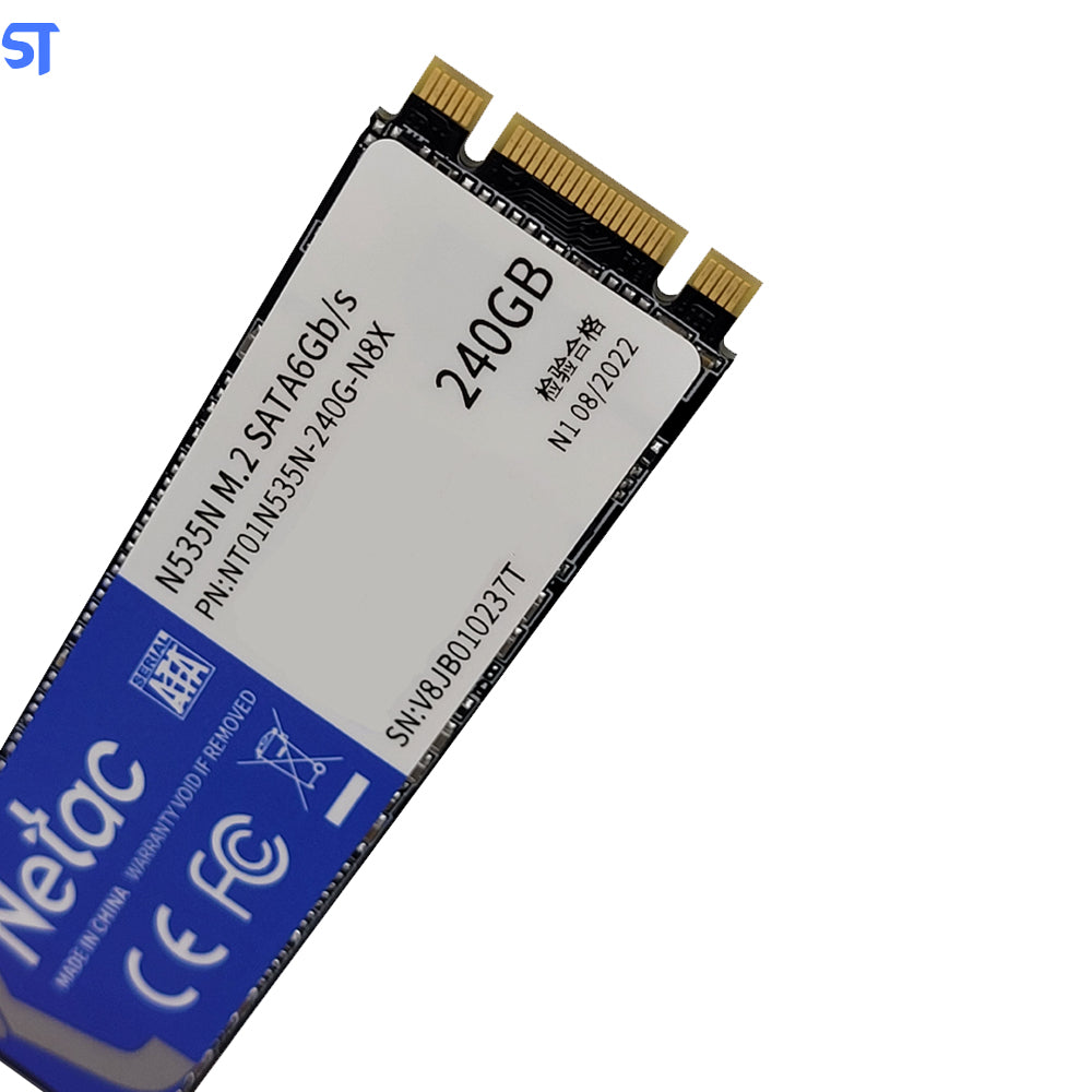 HD SSD M.2 Netac 240GB 2280 SATAIII 6GB/s Leitura 560 MB/s Escrita 520 MB/s