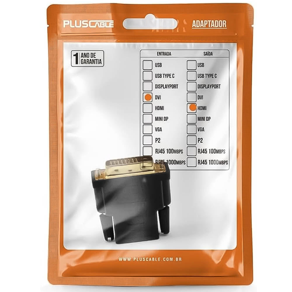 Adaptador Dvi Macho Para Hdmi Femia Plus Cable - Adp-dvihdmi10bk