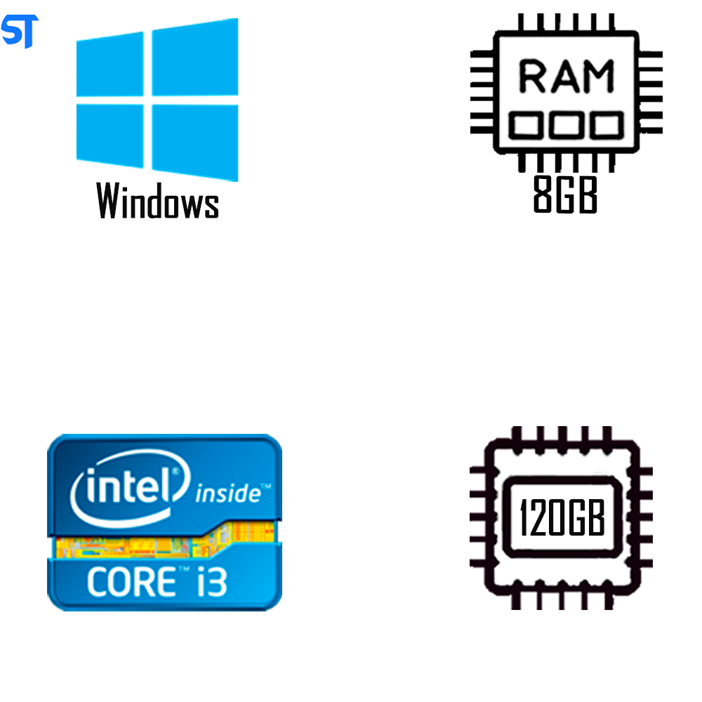 Computador Core i3 - 2130- SSD 120GB ST - Memória 8GB - Gab MT-25V2BK