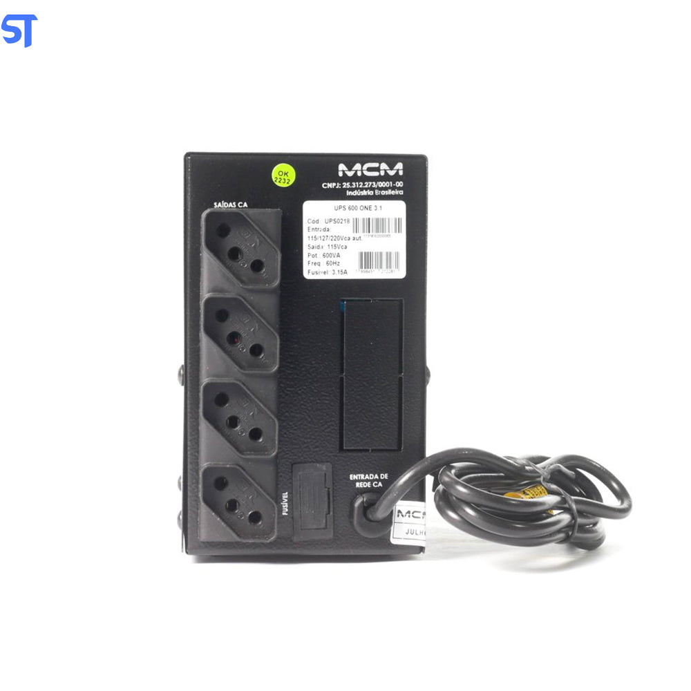 Nobreak UPS 600VA One 3.1 Trivolt/115V MCM Com 4 Tomadas