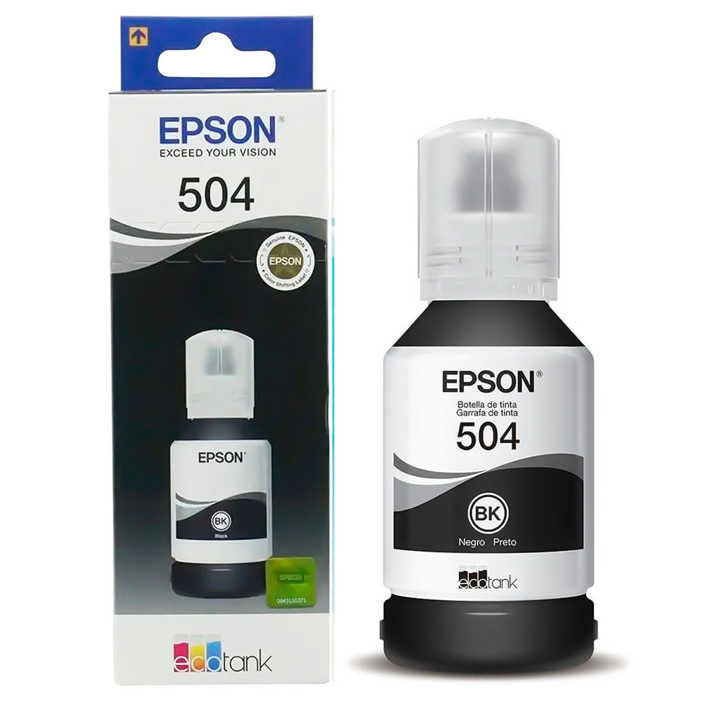 Kit Refil de Tinta 4 Cores Epson 504-Preto/Amarelo/Cyan/Magenta- Original Para L4150 / L4160 / L4260 / L6171 / L6161