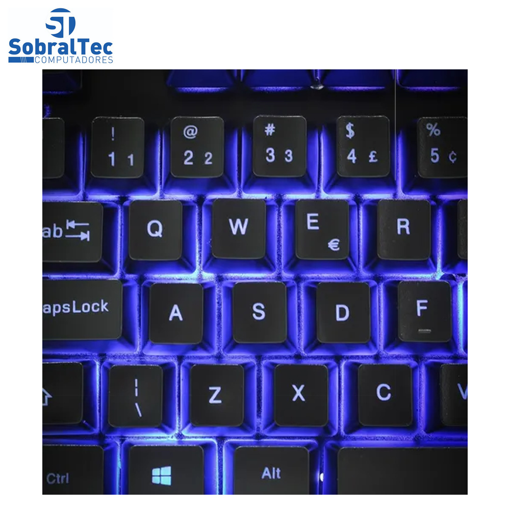 Teclado Gamer USB LED Com 3 Cores KNUP KP-2043A