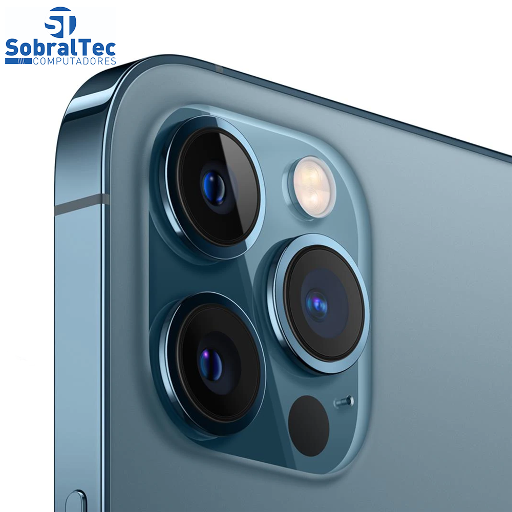 iPhone 12 Pro Max Apple 128GB Azul-Pacífico Tela de 6,7”, Câmera Tripla de 12MP, iOS