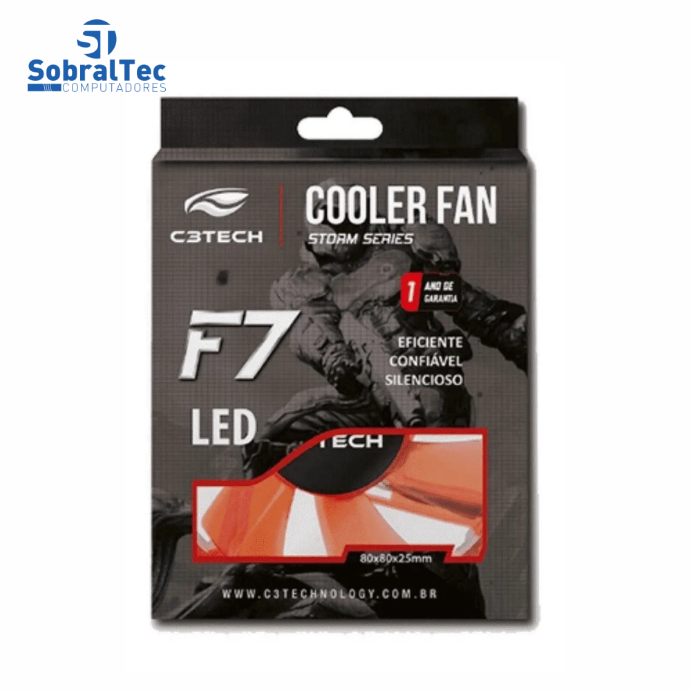 Cooler FAN Vermelho Storm 8Cm Led C3T F7-L50RD