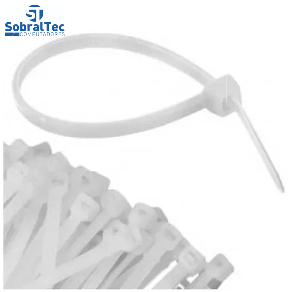 Abraçadeira De Nylon 4, 8 X 250 Mm Com 100 Peças Branca