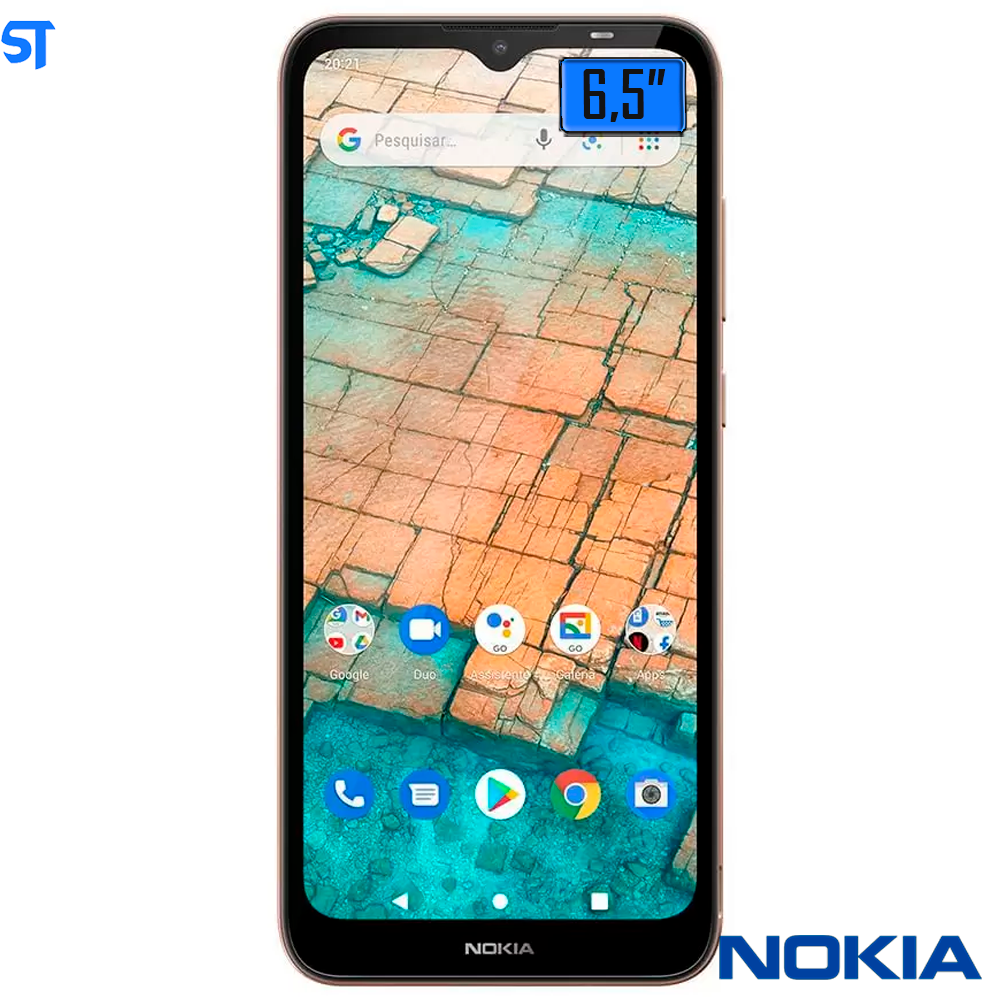Smartphone Nokia C20 32GB 4G Wi-Fi Tela 6,5” Dual Chip 2GB RAM Câmera 5.0MP + Selfie 5.0MP Dourado – NK039