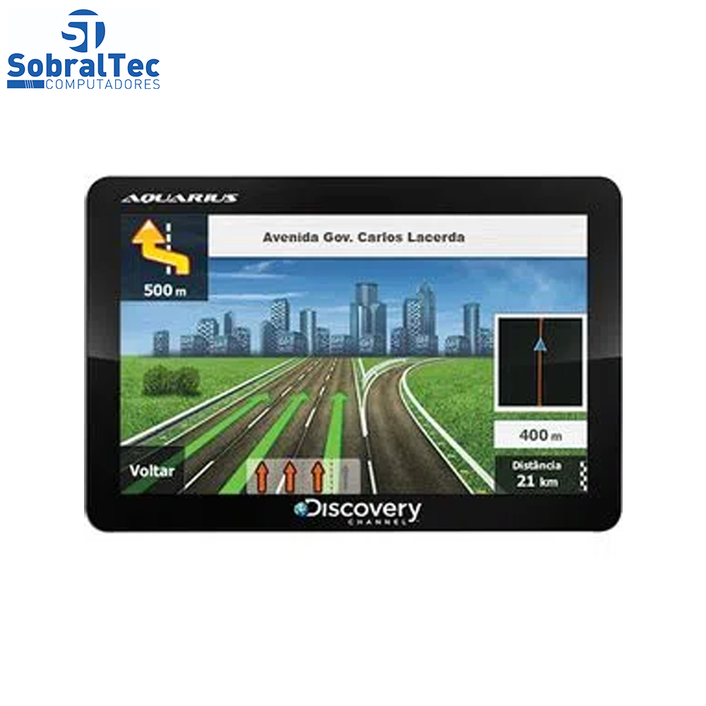 GPS Automotivo Aquarius Guia Quatro Rodas Slim Tela 4.3” Touch Screen
