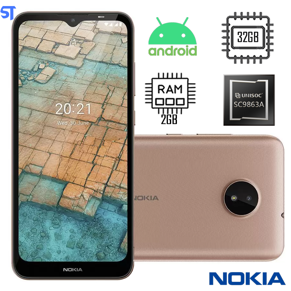 Smartphone Nokia C20 32GB 4G Wi-Fi Tela 6,5” Dual Chip 2GB RAM Câmera 5.0MP + Selfie 5.0MP Dourado – NK039