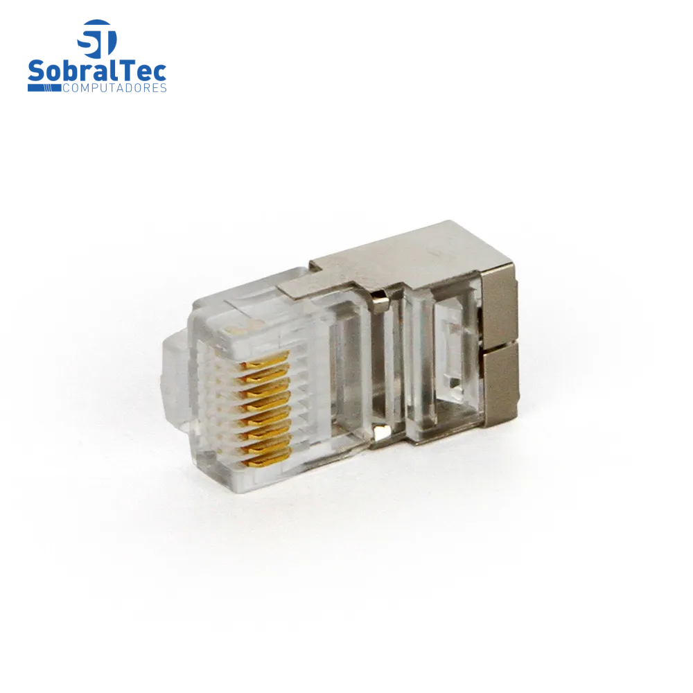 Conector Blindado RJ45 Cat5E Gigabit Ethernet PCT 100 UND ExBom Cont-RJ45M100