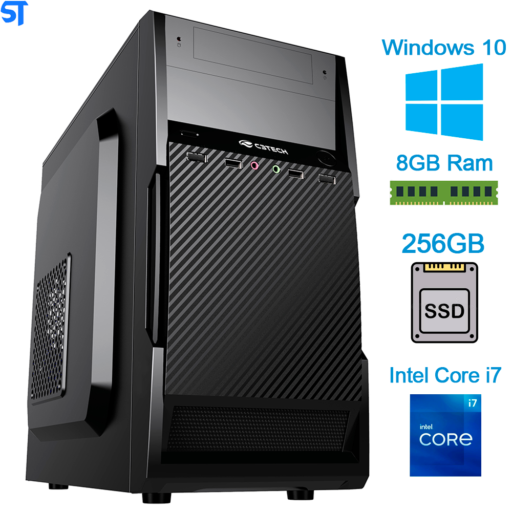 Computador Core i7-2600k-HD SSD 256GB -Memória Ram 8GB -1600 Netac- Windows 10