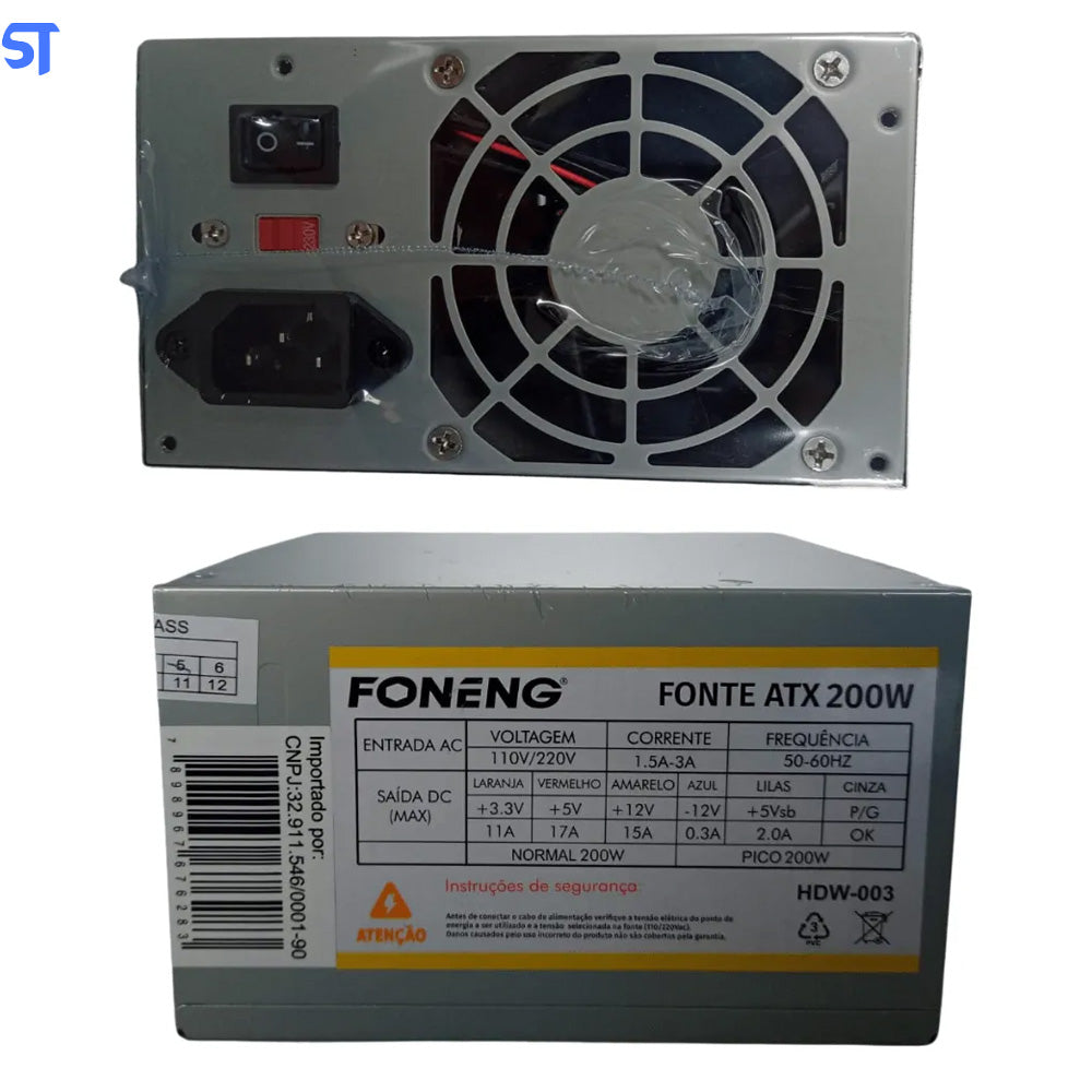 Fonte de Alimentacao ATX Para PC - HDW-0003-(6G/FL) FONENG